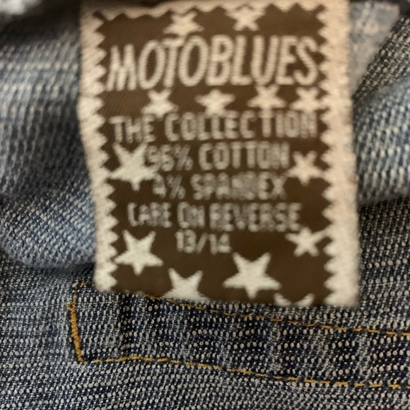MOTO BLUES Jean Shorts - Picture 6 of 7